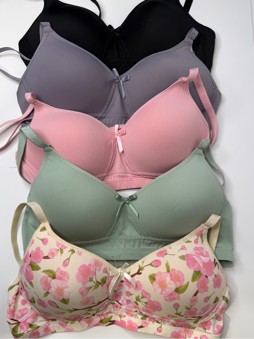 Pink Lover 36B Women’s Seamless T-Shirt mixed Bra Bundle 5 pack